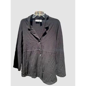 Chico's Size 2 Solid Black Jacket RN 79984 Stretch Fabric